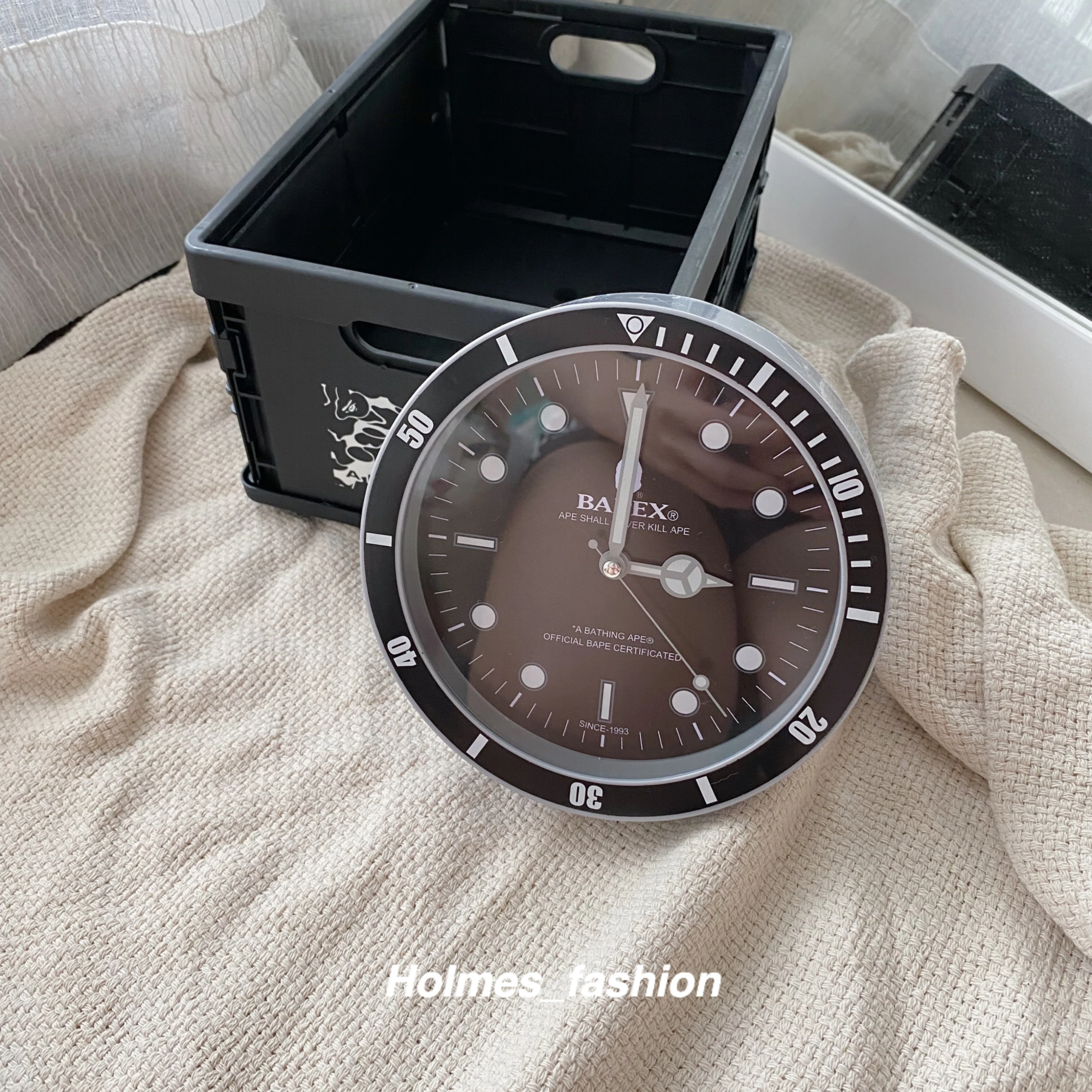 [Holmes]A BATHING APE 時鐘 日本代購 桌上型時鐘 15公分