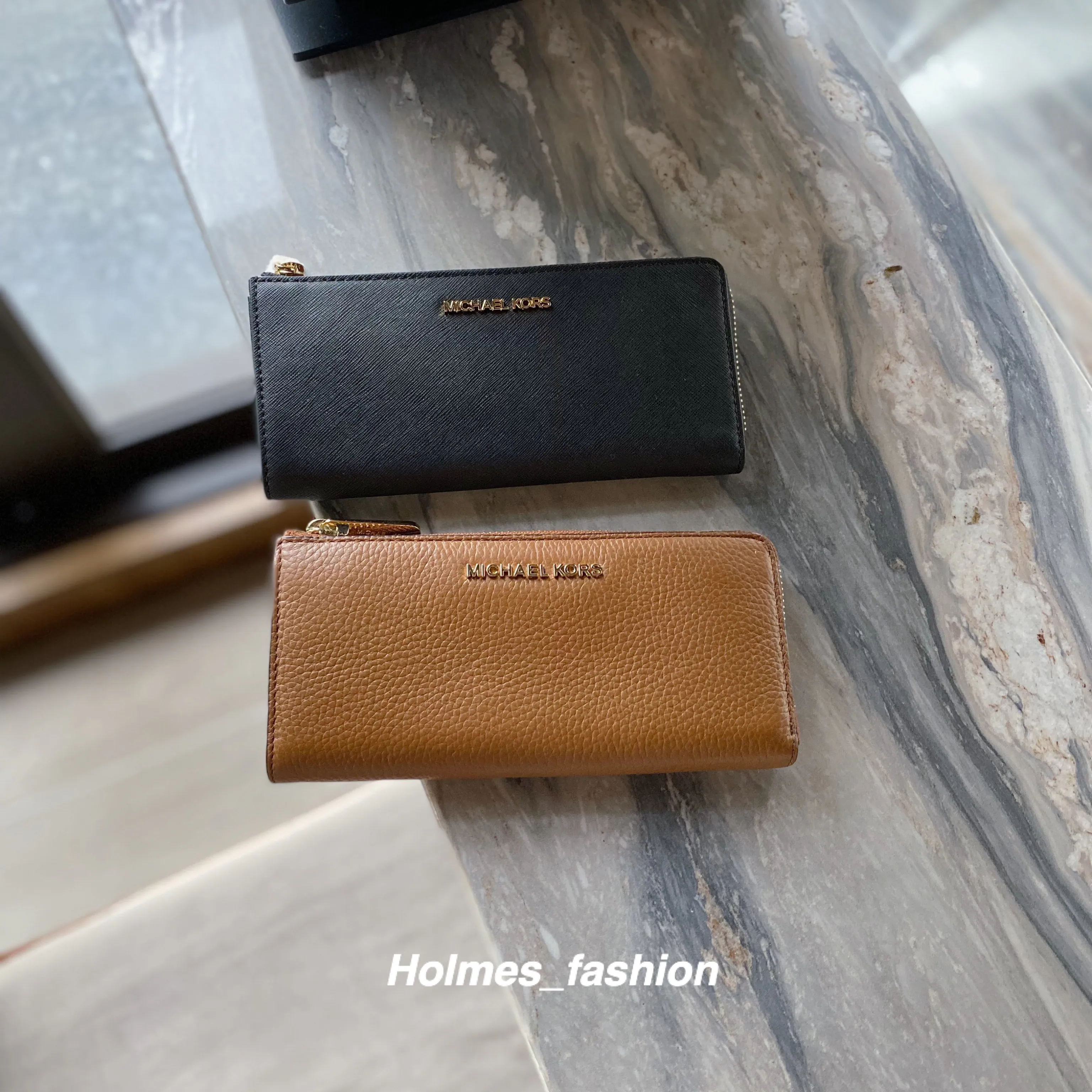 [Holmes]MICHAEL KORS MK 長夾 拉鍊長夾 咖啡色 / 黑色