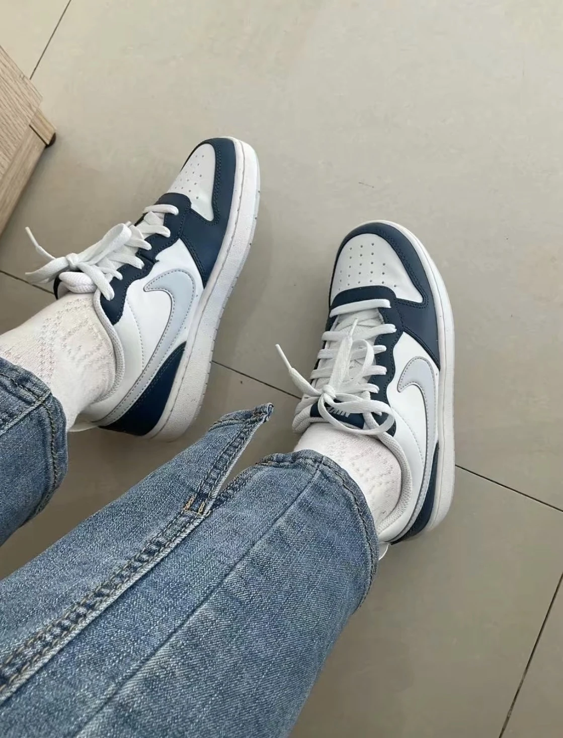 [Holmes]NIKE COURT BOROUGH LOW 藍曜石 BQ5448-121