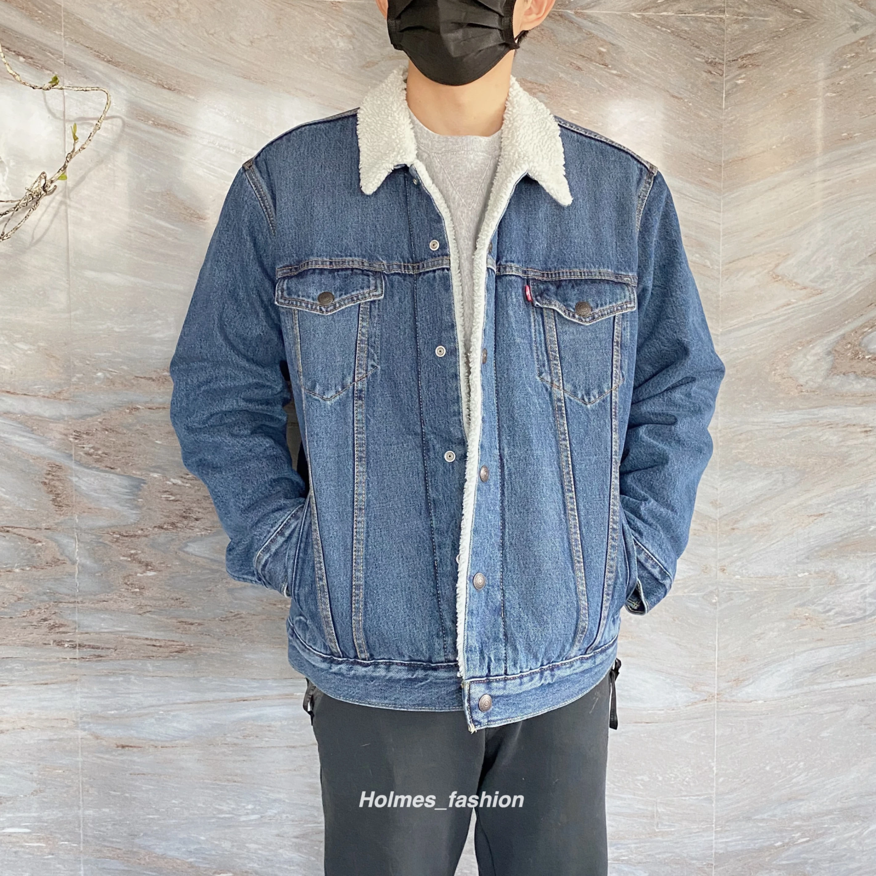 [Holmes]LEVI’S 男版 羔羊毛 牛仔外套 經典藍 修身 預購