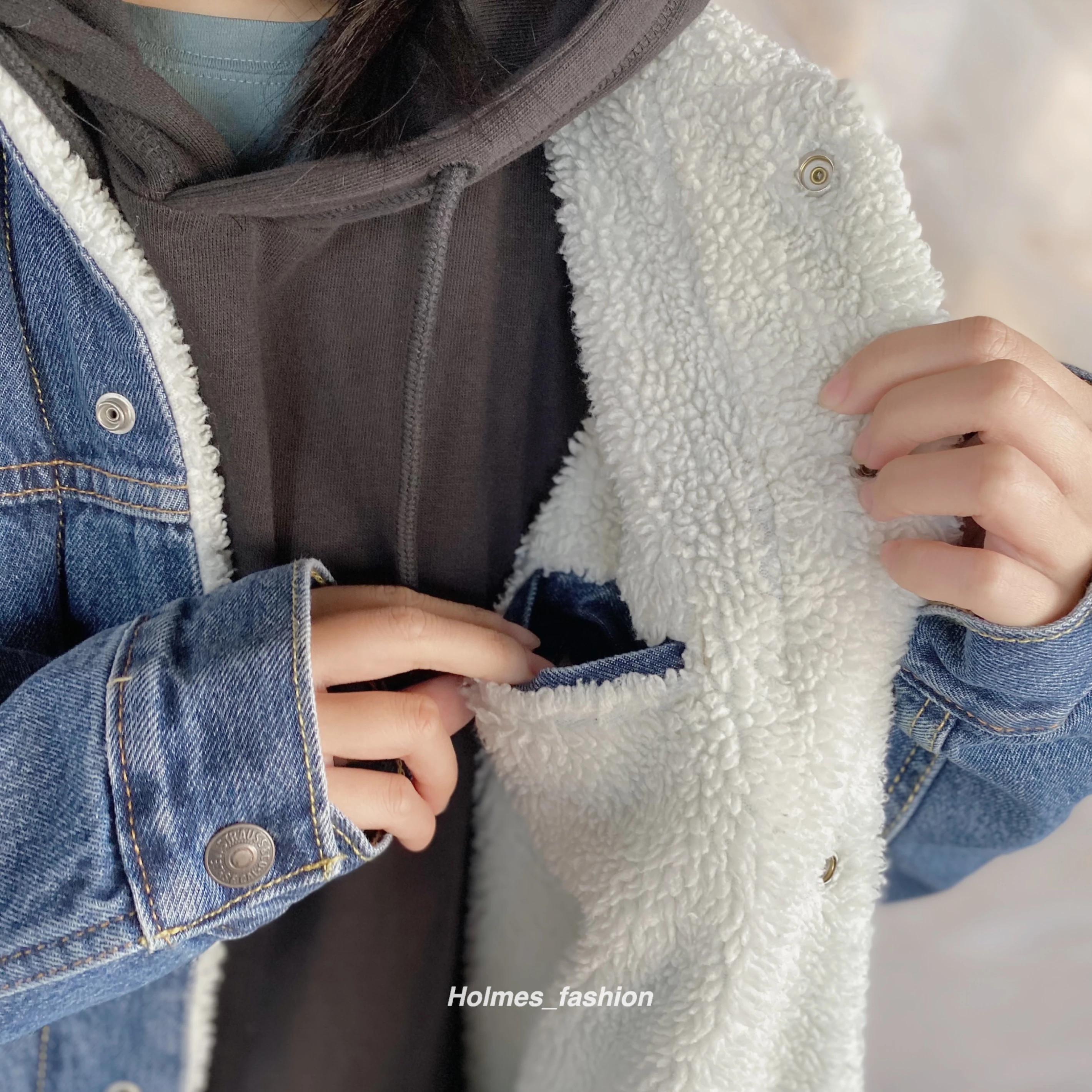 [Holmes]LEVI’S 男版 羔羊毛 牛仔外套 經典藍 修身 預購