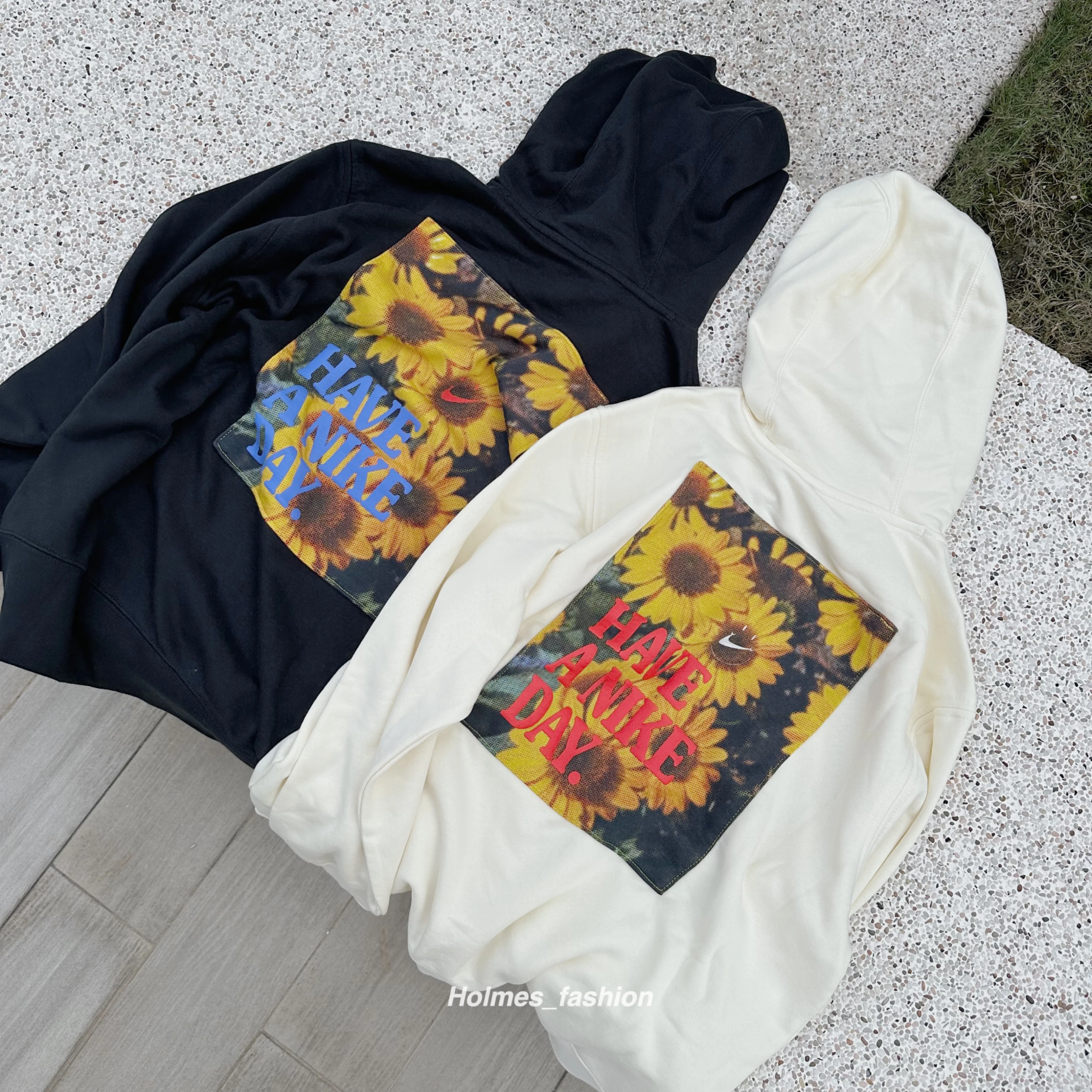[Holmes]NIKE HBR-S FT PO HOODIE 小雛菊花 帽TEE 男款 黑/米色 (DM4994010/DM4994113)