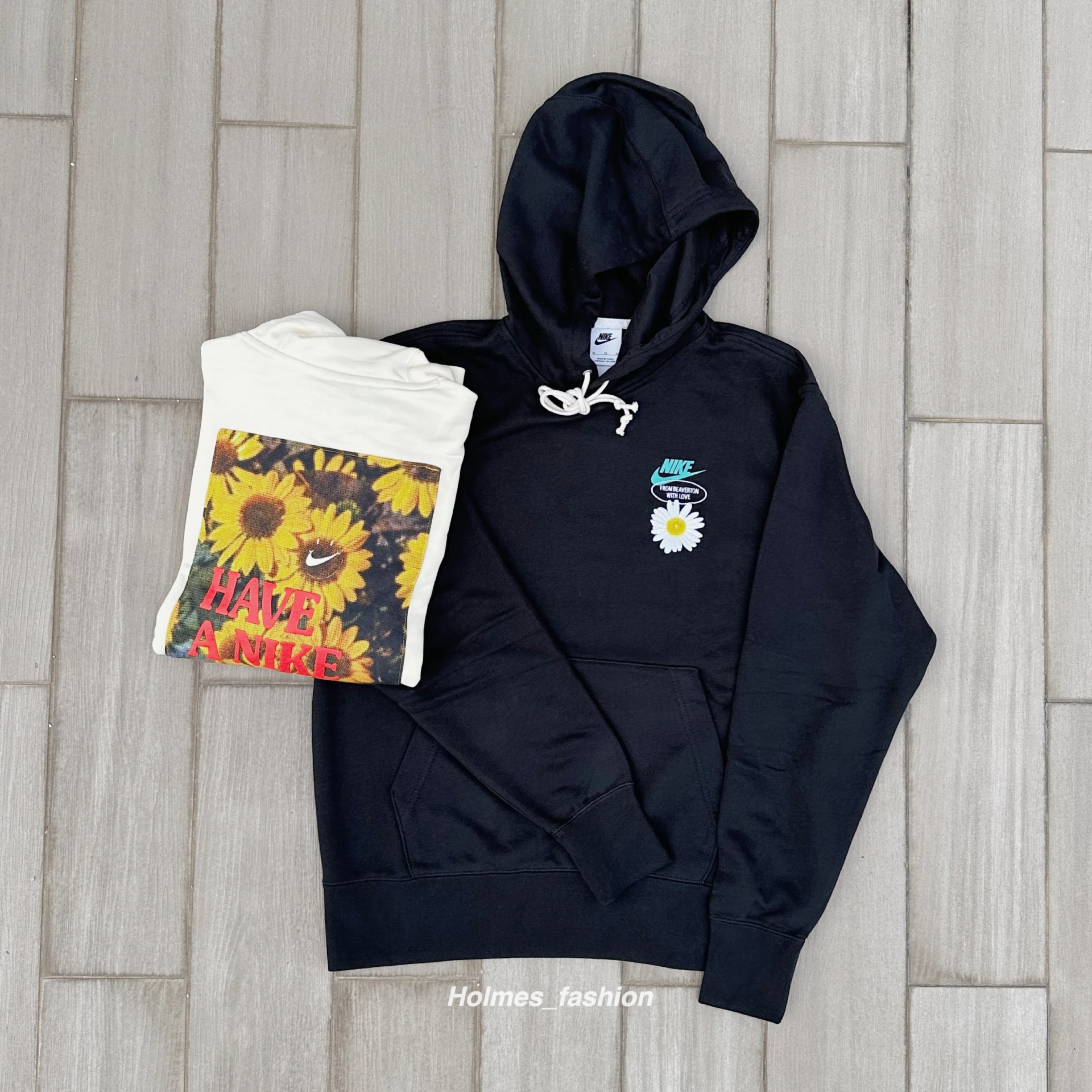 [Holmes]NIKE HBR-S FT PO HOODIE 小雛菊花 帽TEE 男款 黑/米色 (DM4994010/DM4994113)