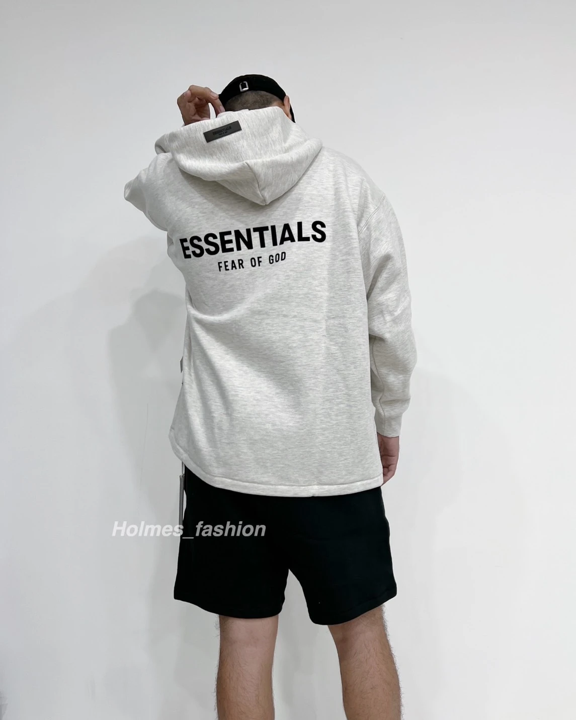 HOLMES |FEAR OF GOD ESSENTIALS Relaxed Hoodie Logo 帽TEE 灰 Curry同款