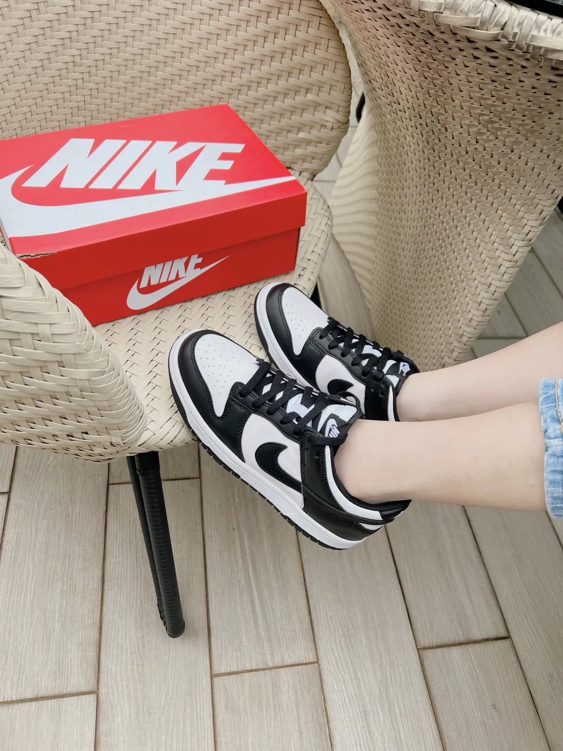[Holmes]NIKE DUNK LOW (GS) 大童版 黑白熊貓 CW1590-100 特賣