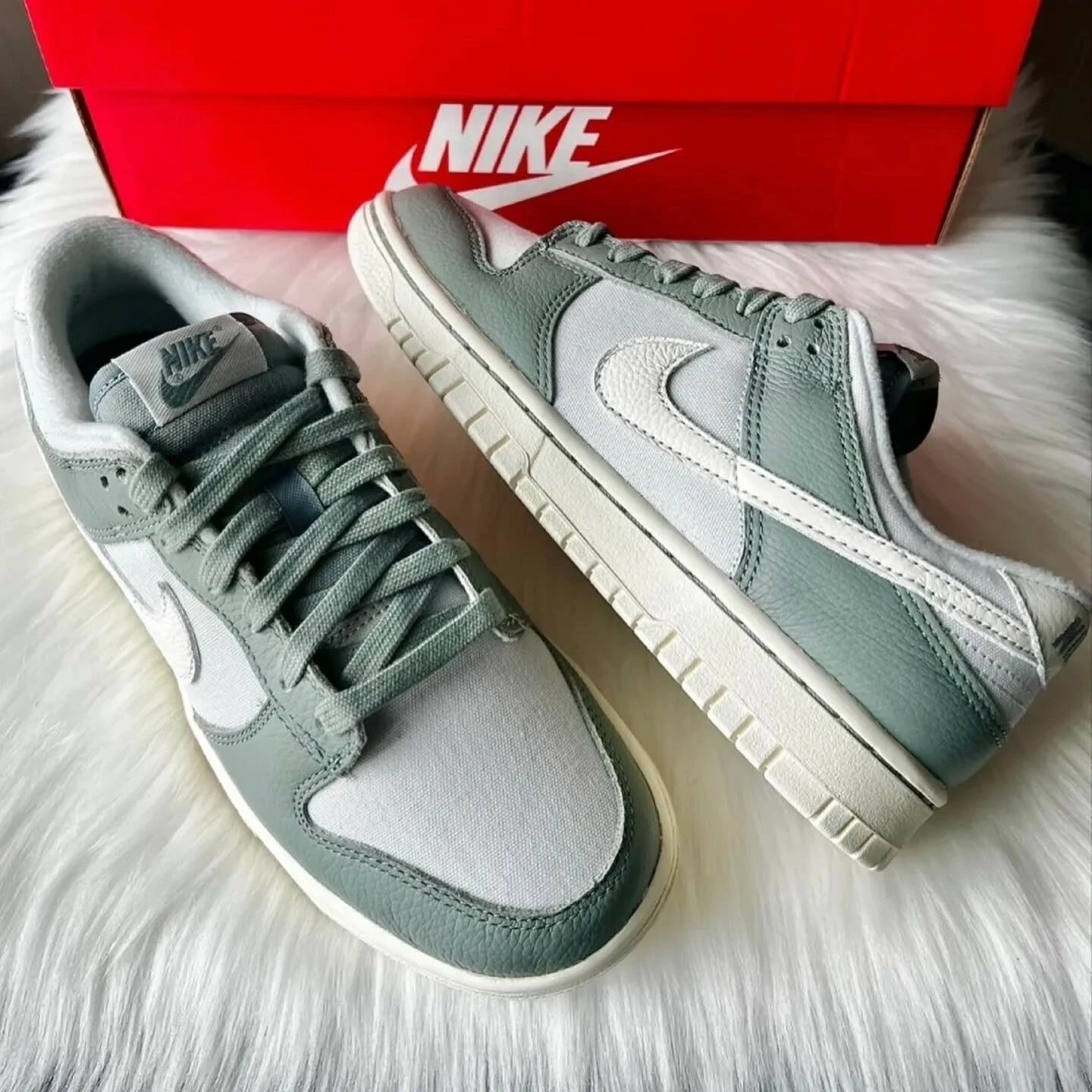 [Holmes]NIKE DUNK LOW 奶油白 灰綠 DV7212-300
