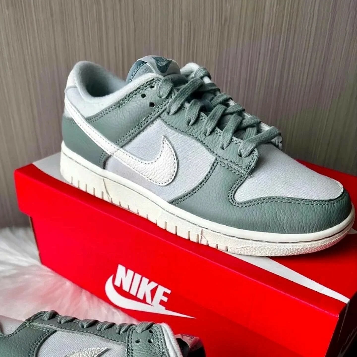 [Holmes]NIKE DUNK LOW 奶油白 灰綠 DV7212-300
