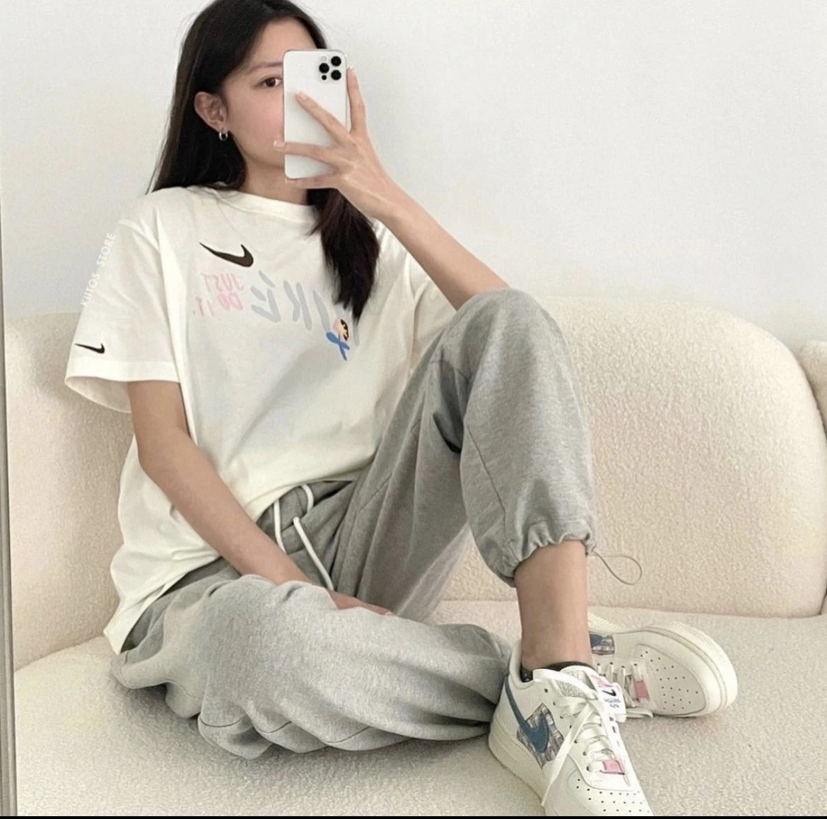 [Holmes]NIKE AIR FORCE 1 "JUST DO IT" 粉藍牛仔小香風 FJ7740-141