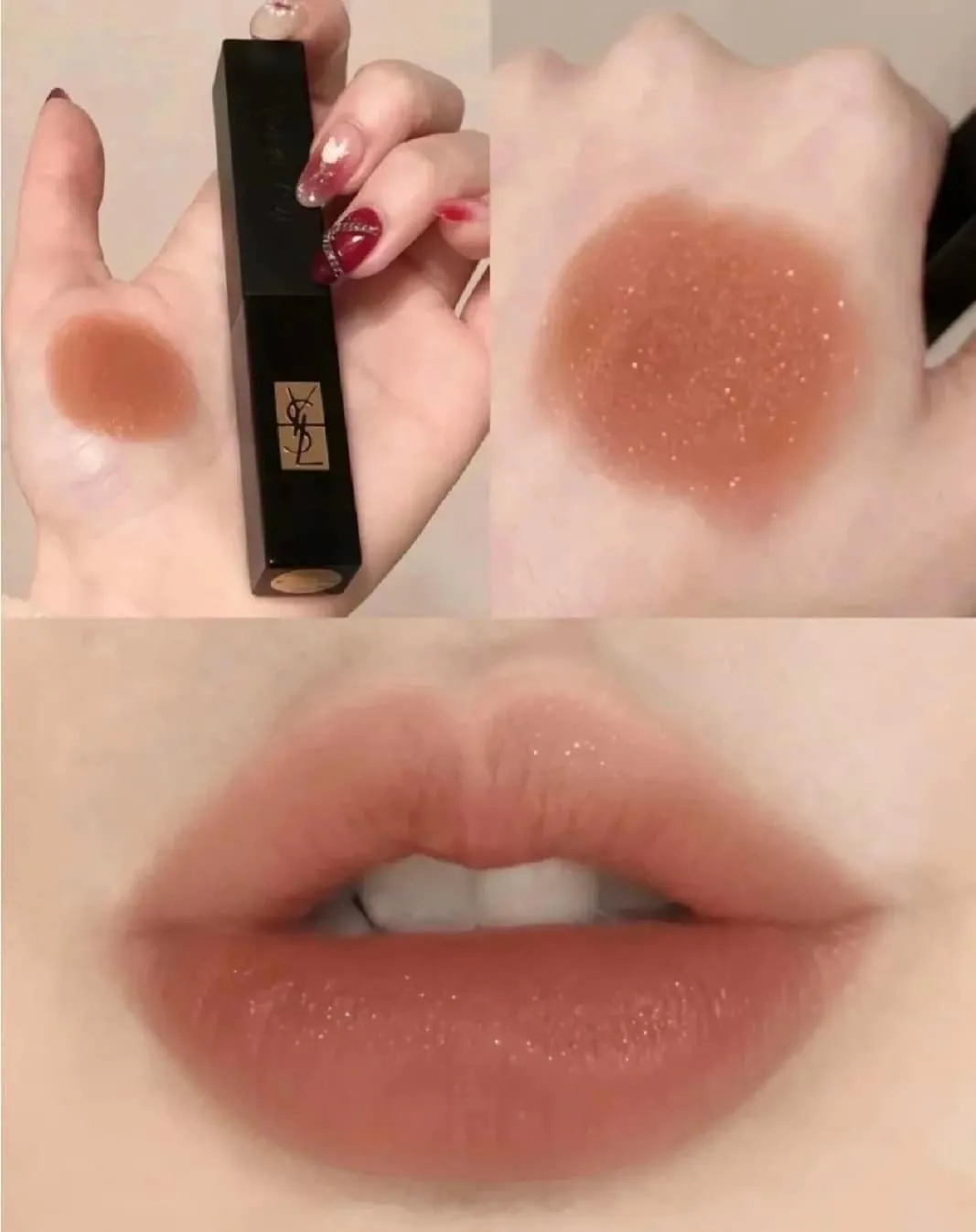 [Holmes]YSL 奢華緞面絨霧唇膏 小黑條 316 絲絨琥珀 琥珀柑橘