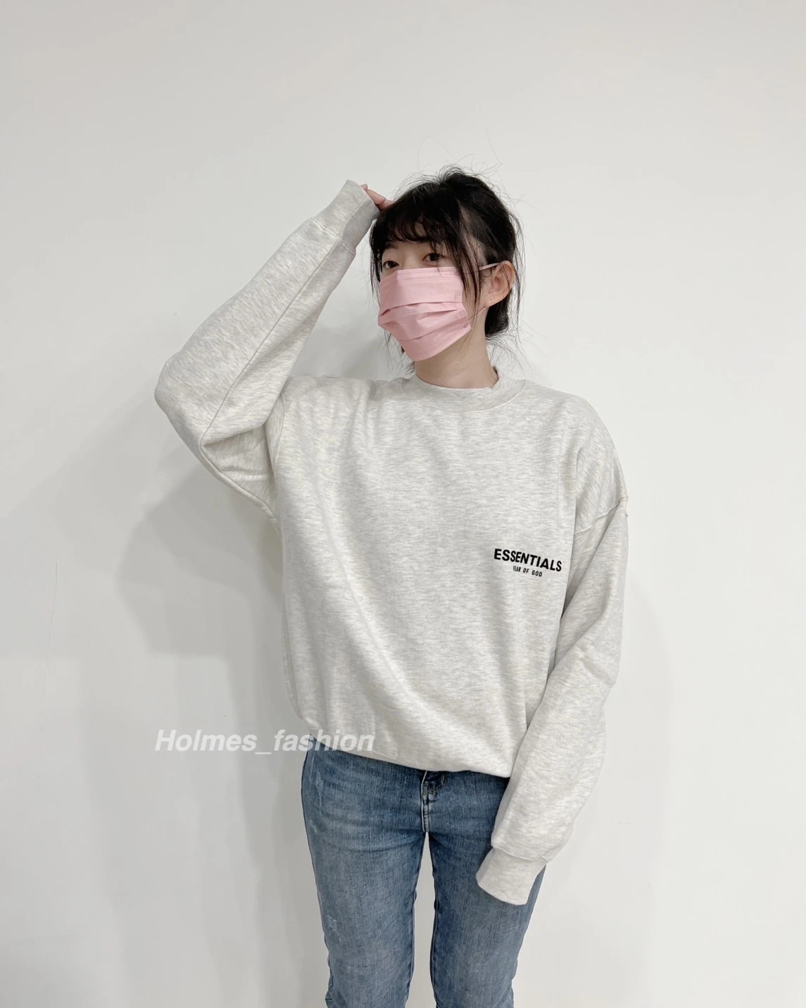 HOLMES |FEAR OF GOD ESSENTIALS Crewneck Sweatshirt 大學TEE  燕麥白