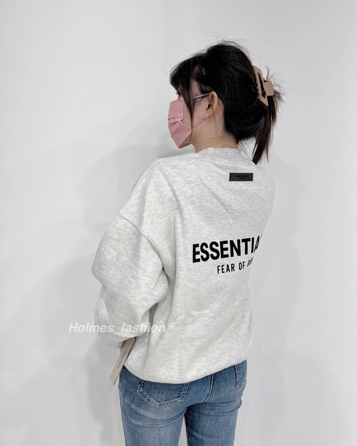 HOLMES |FEAR OF GOD ESSENTIALS Crewneck Sweatshirt 大學TEE  燕麥白