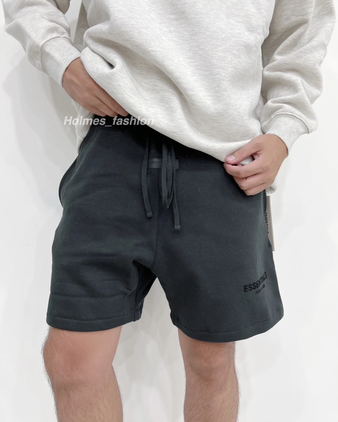 HOLMES |FEAR OF GOD ESSENTIALS SHORT 短褲 絨LOGO 抽繩 棉質短褲