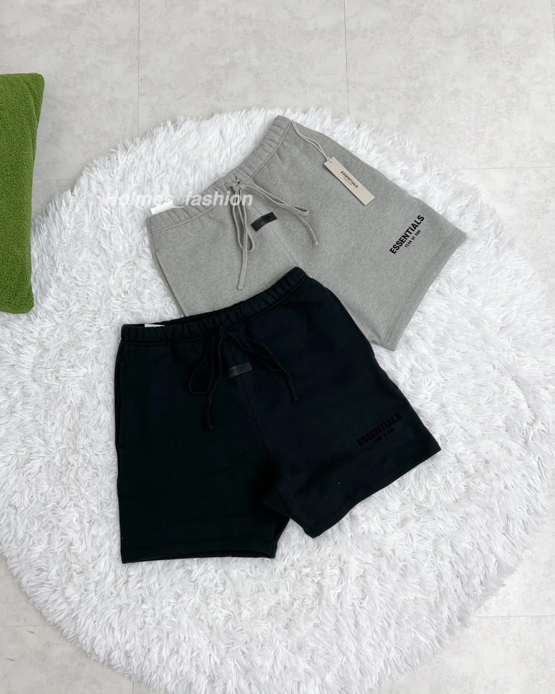 HOLMES |FEAR OF GOD ESSENTIALS SHORT 短褲 絨LOGO 抽繩 棉質短褲