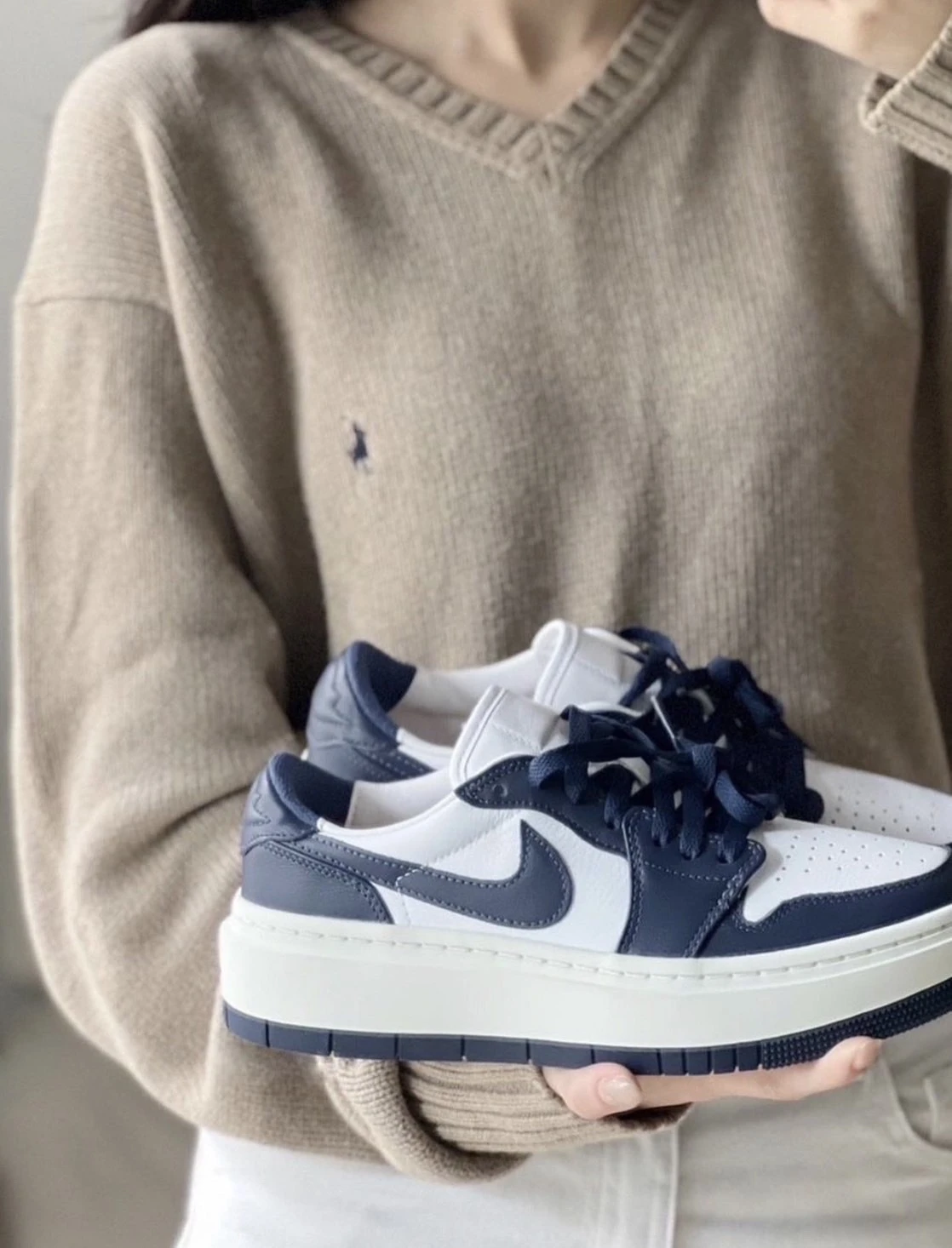 [Holmes]Nike Air Jordan 1 ELEVATE LOW 厚底 深藍 DH7004-141