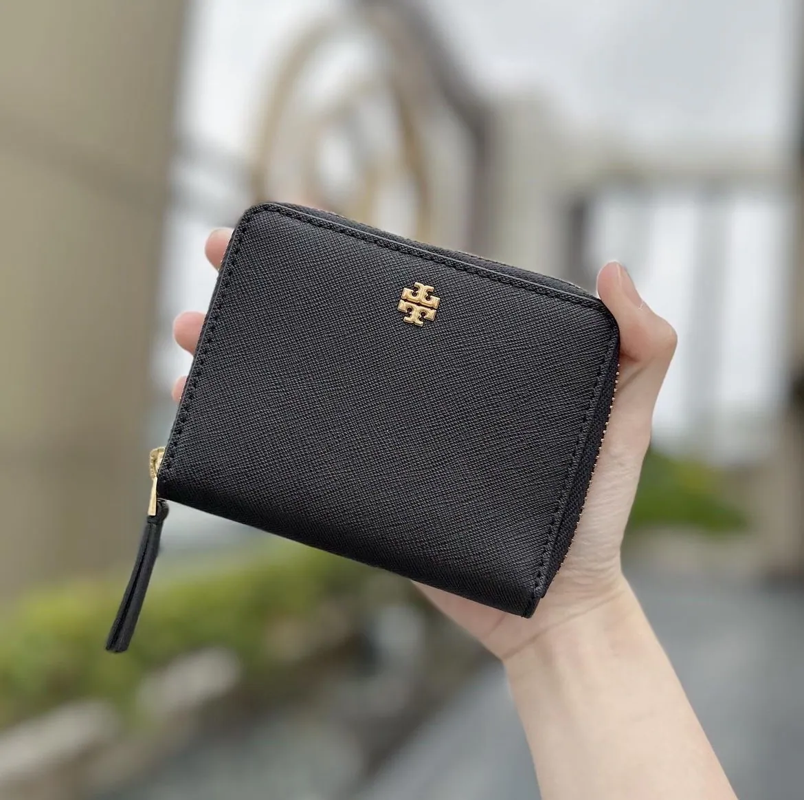 [Holmes]TORY BURCH 拉鍊零錢短夾 防刮 小錢包 TB短夾