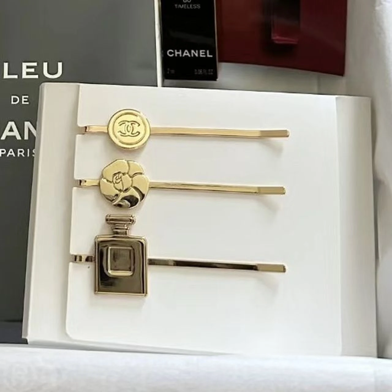 [Holmes]Chanel 香奈兒金色髮夾3件組