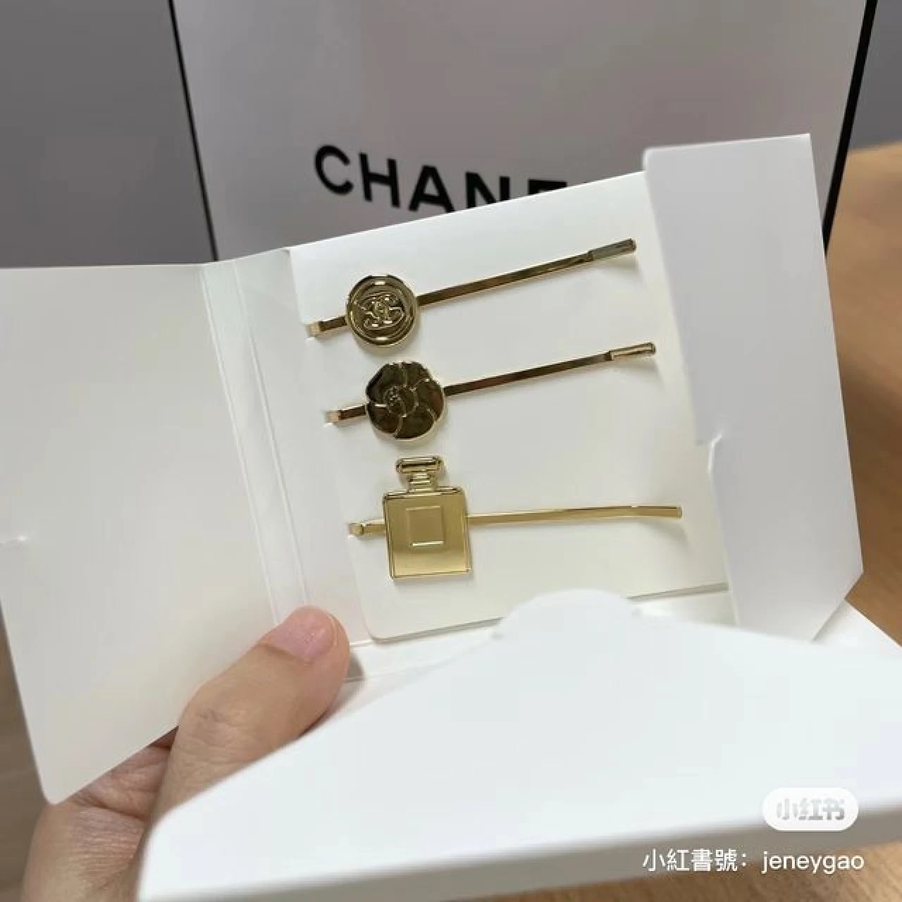 [Holmes]Chanel 香奈兒金色髮夾3件組