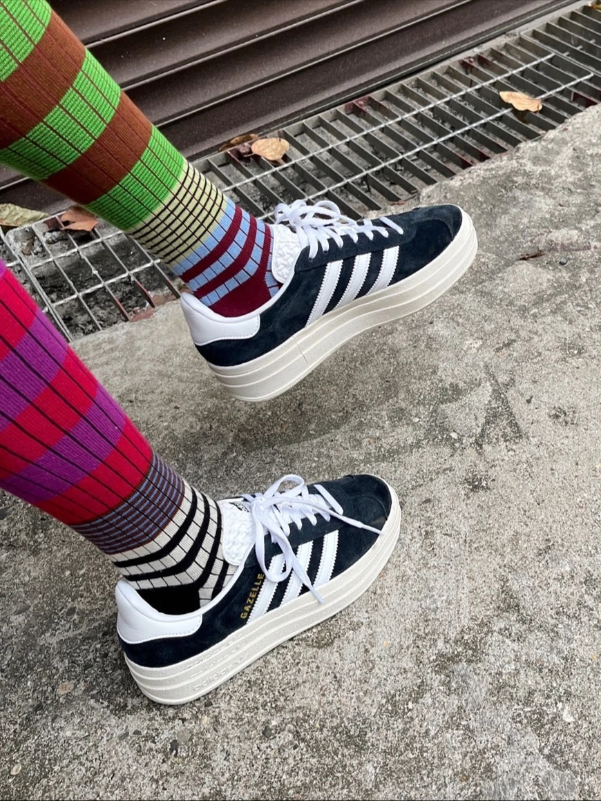 Holmes|ADIDAS GAZELLE 黑白三層厚底鞋 LISA 同款