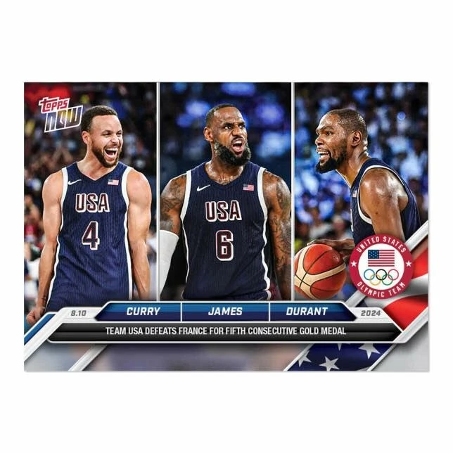 Topps Now x KD,Curry,LBJ 巴黎奧運 球員卡