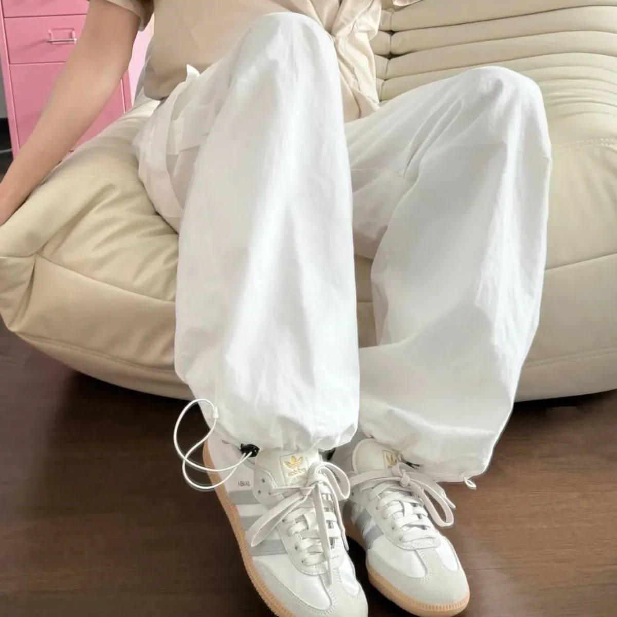 HOLMES |Adidas samba 尼龍布 灰白 焦糖底