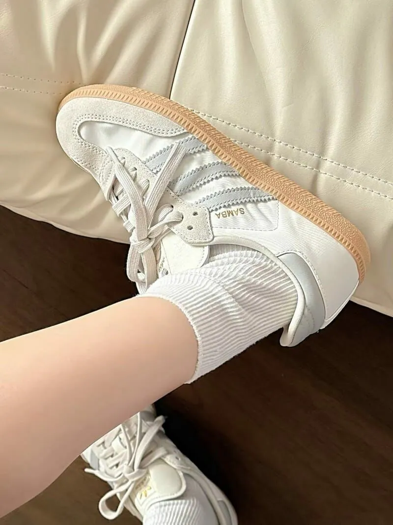 HOLMES |Adidas samba 尼龍布 灰白 焦糖底