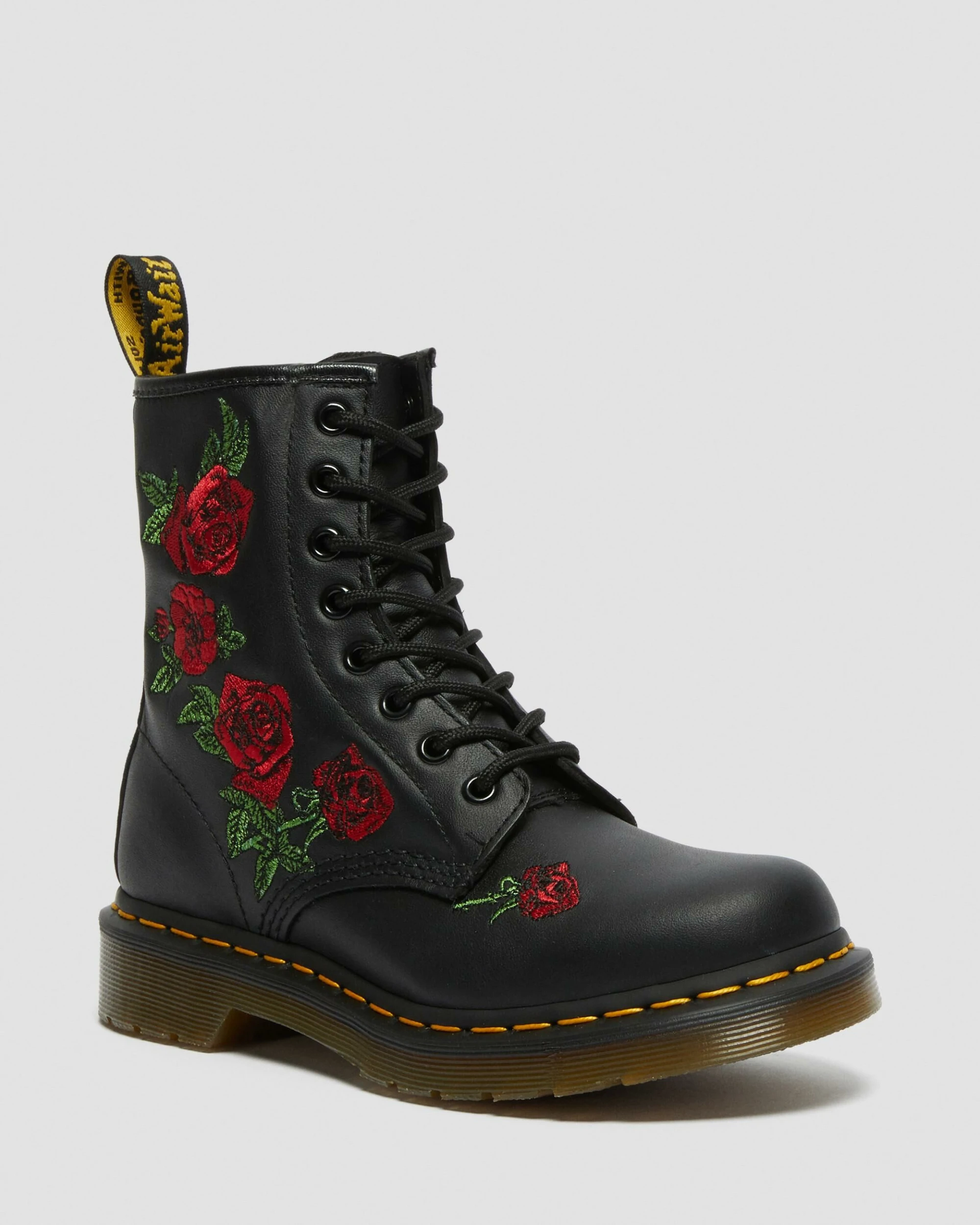二手 | 七成新 Dr. Martens  1460 Vonda Floral Leather Lace Up Boots 玫瑰花刺繡 UK5