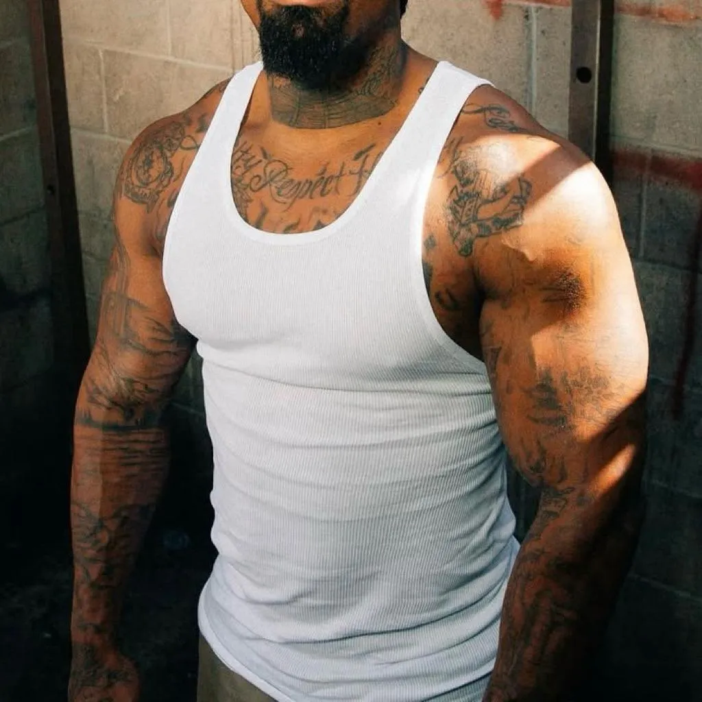 〔GroveStreet〕 螺紋背心 重磅粗棉 Chicano Tank Top 西岸風格 合身版型 素色背心