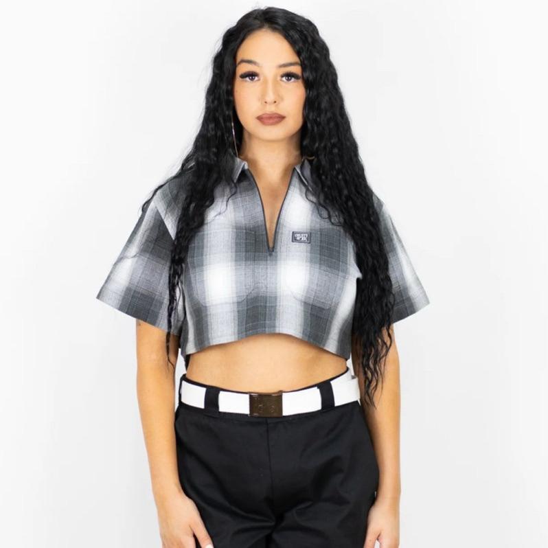 〔GroveStreet〕 FB County 女款 短版襯衫 1/2 ZIP CROP TOP 正宗西岸 官方授權經銷