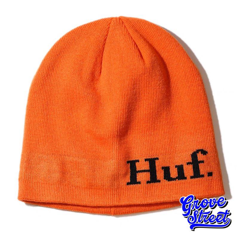 〔GroveStreet〕 現貨 HUF Beanie 美牌選貨 基本款毛帽 橘底黑字HUF