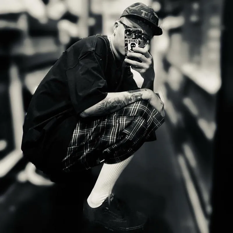 〔GroveStreet〕 孤品 CHICANO Plaid Cargo Shorts 格紋短褲 六分褲 西岸風格