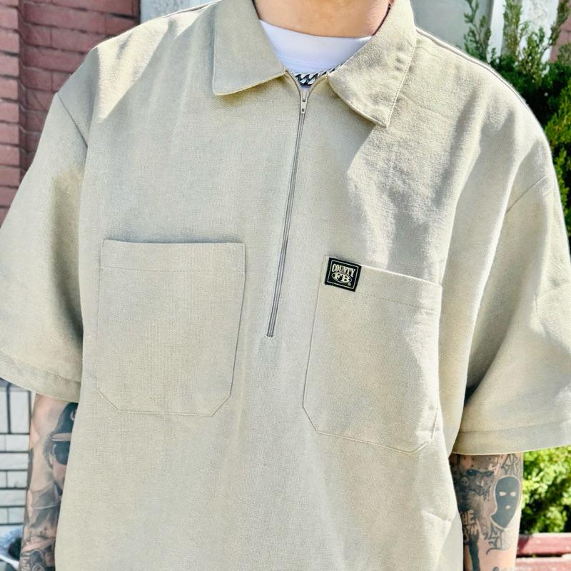 〔GroveStreet〕 現貨 FB County 工裝襯衫 拉鏈款 Checker Zip Shirt 1/2
