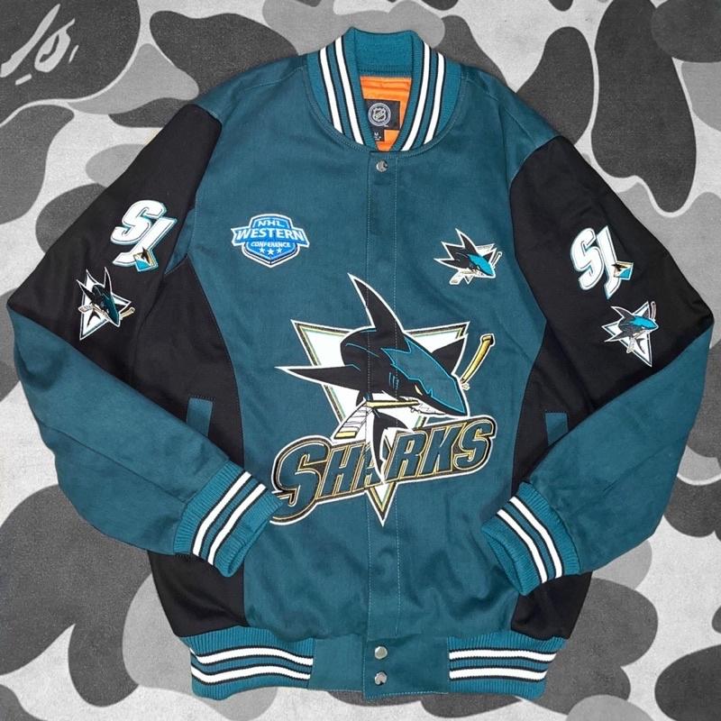 〔GroveStreet〕 NHL SAN JOSE Sharks 冰球聯盟 聖荷西鯊魚隊 棒球外套 刺繡