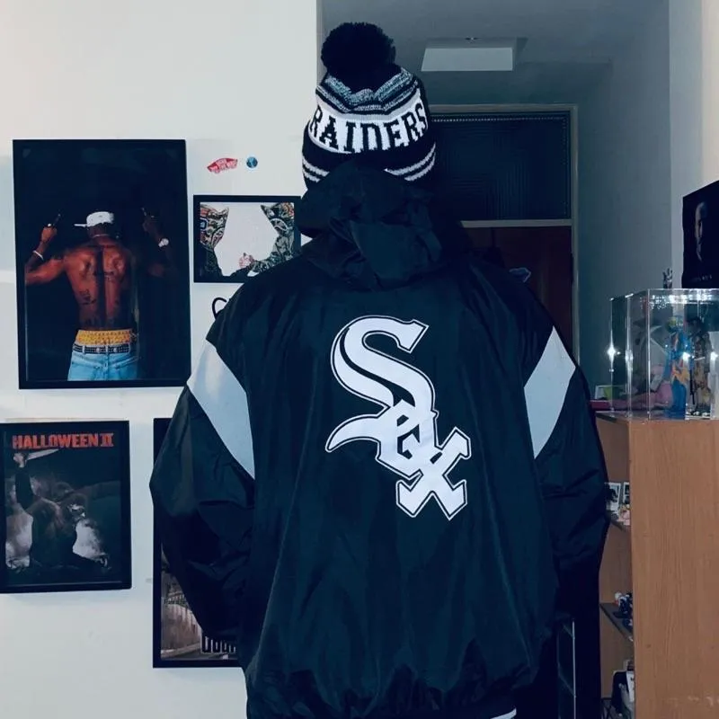〔GroveStreet〕追加款 MLB White Sox Jacket 90s 芝加哥白襪隊 衝鋒衣 半拉鏈 外套