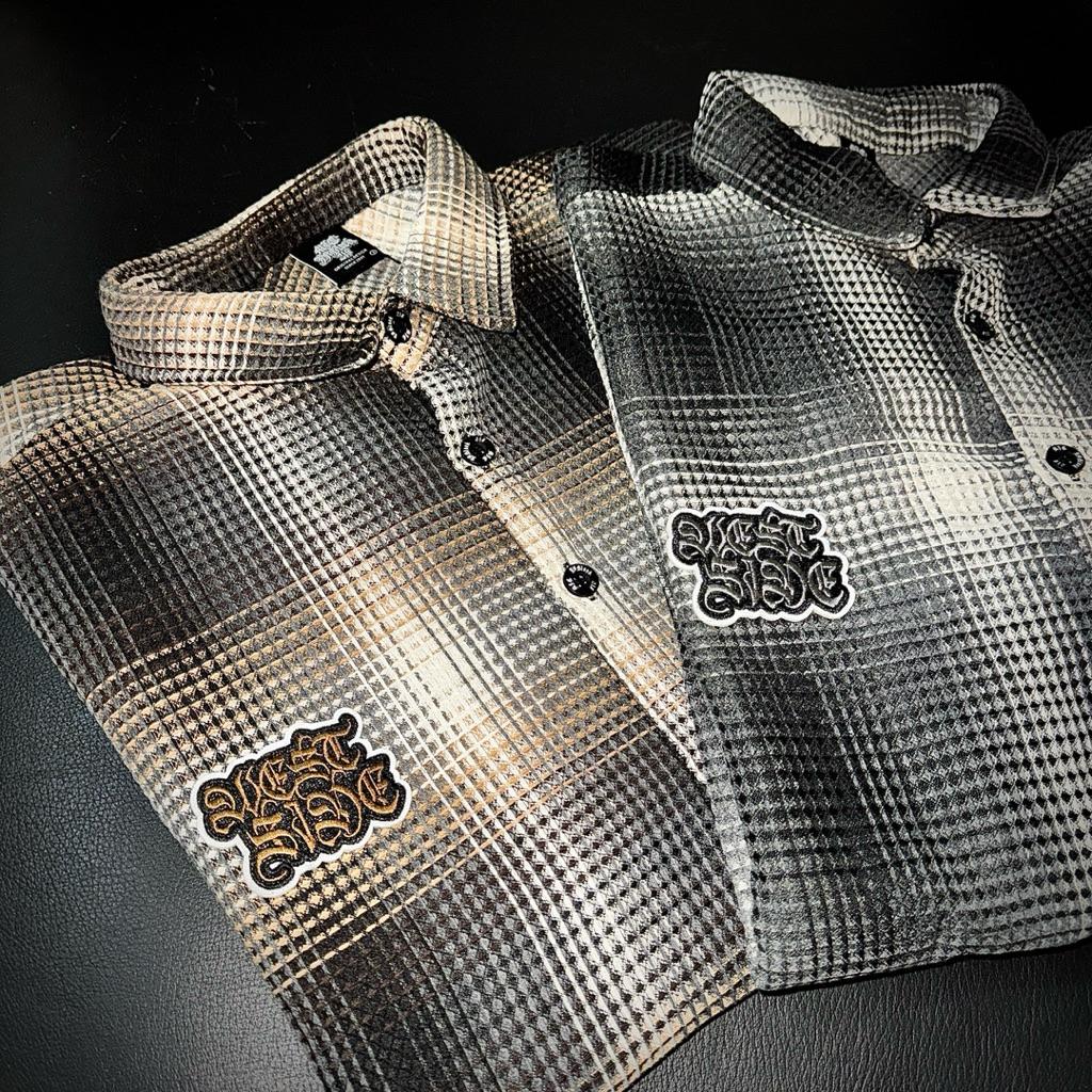 〔GroveStreet〕現貨 重磅格紋襯衫 90s Chicano westside西岸風格 立體壓紋 刺繡 新色實拍