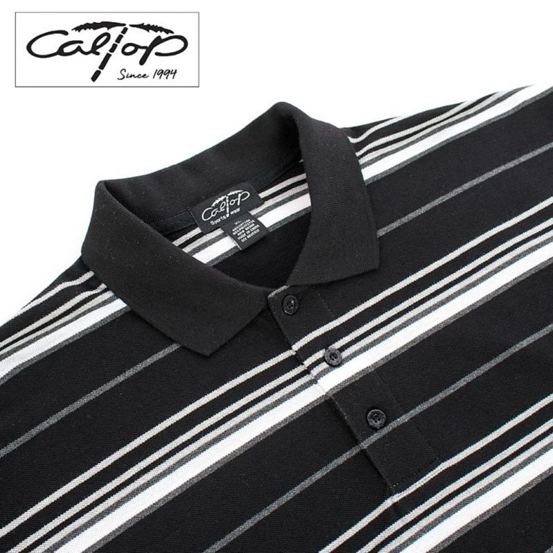 〔GroveStreet〕 CALTOP 333 S/S Polos Black 黑白條紋 短袖上衣 西岸風格