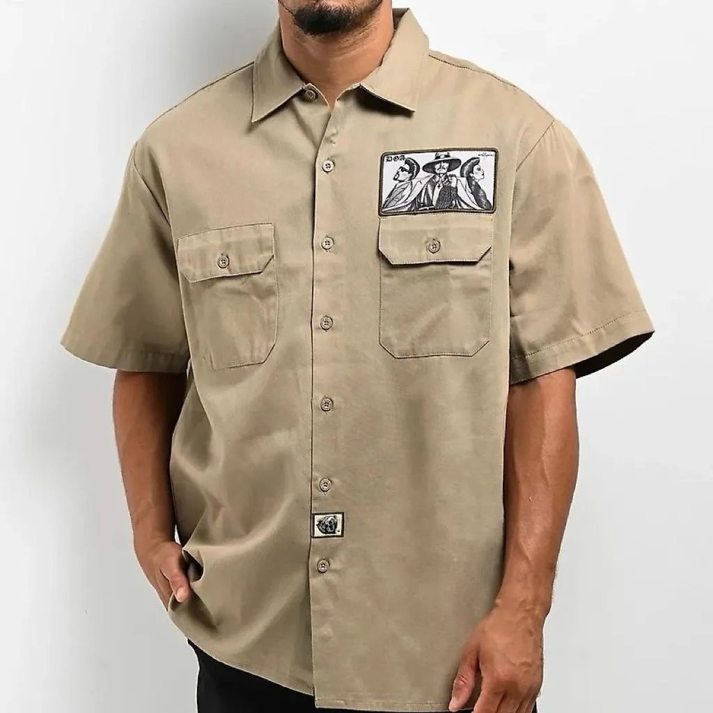 〔GroveStreet〕 現貨 DGA PACHUCO PRIDE 卡其 工裝襯衫 西岸風格 Chicano 短袖襯衫