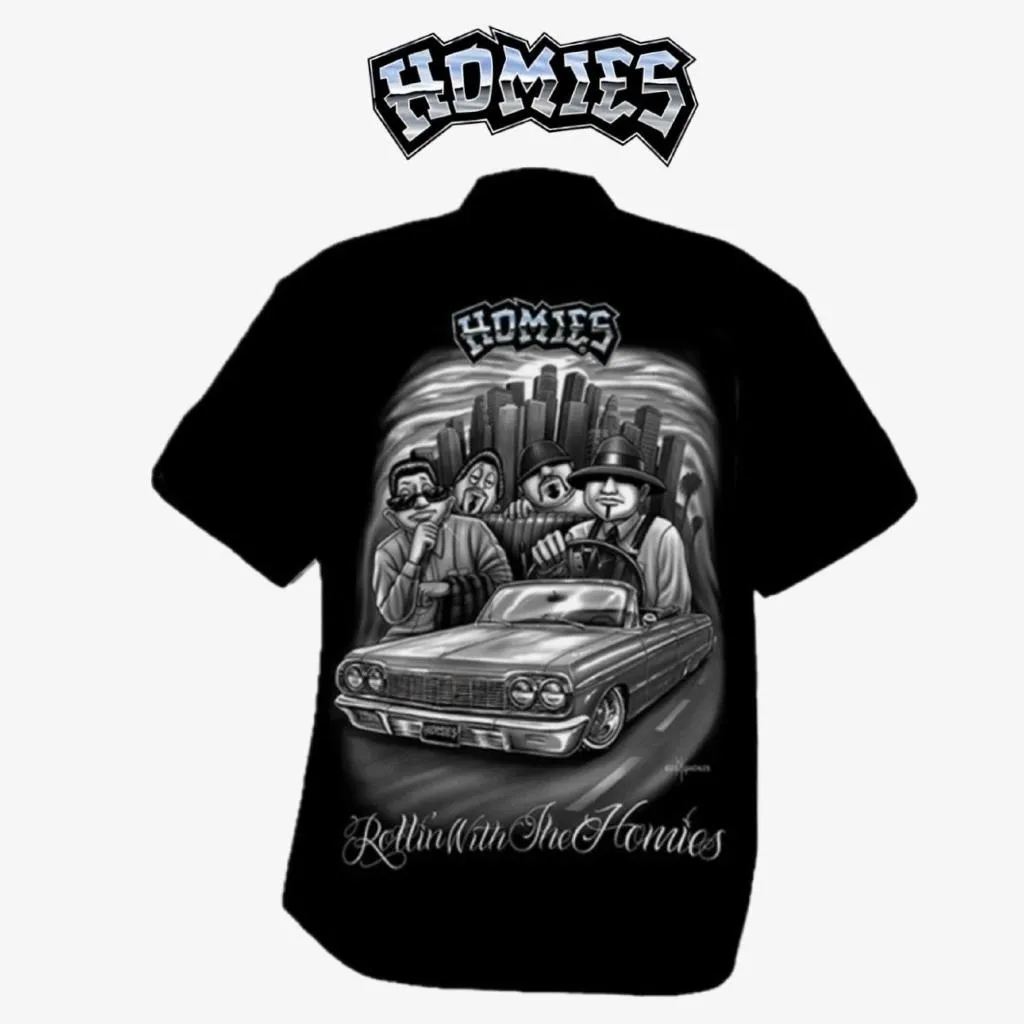 〔GroveStreet〕 現貨 DGA Homies ROLLIN WITH THE HOMIES 短袖襯衫 工裝襯衫