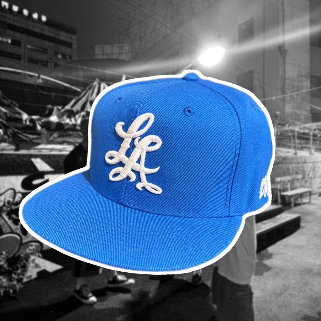 〔GroveStreet〕 現貨 DYSE ONE LA SCRIPT SNAPBACK HAT 棒球帽 藍色