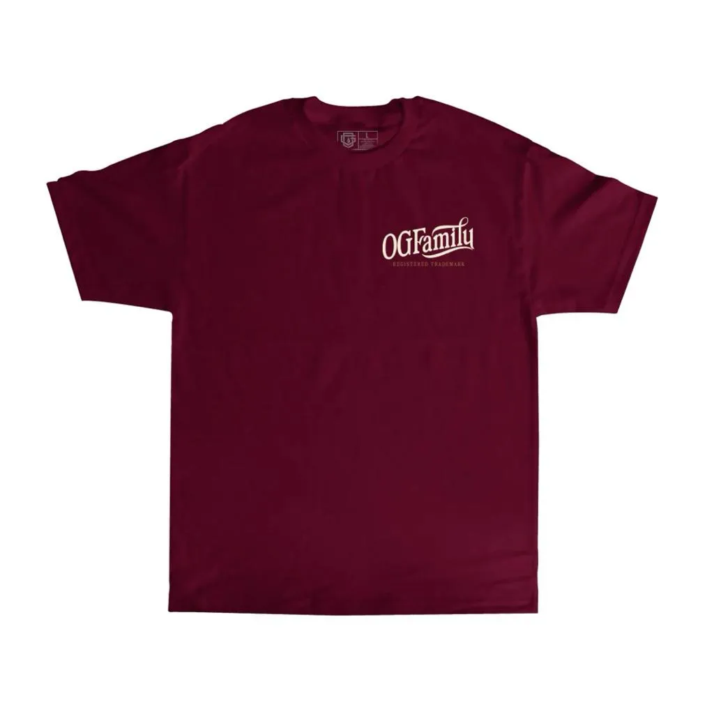 〔GroveStreet〕 現貨 OGFAMILY TRADEMARK 酒紅色 短袖 西岸風格 Chicano 美式街頭