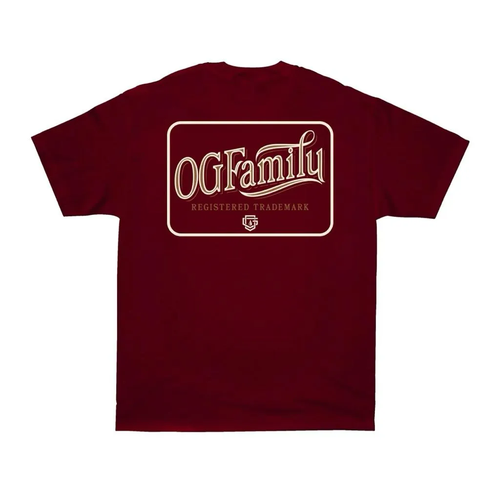 〔GroveStreet〕 現貨 OGFAMILY TRADEMARK 酒紅色 短袖 西岸風格 Chicano 美式街頭