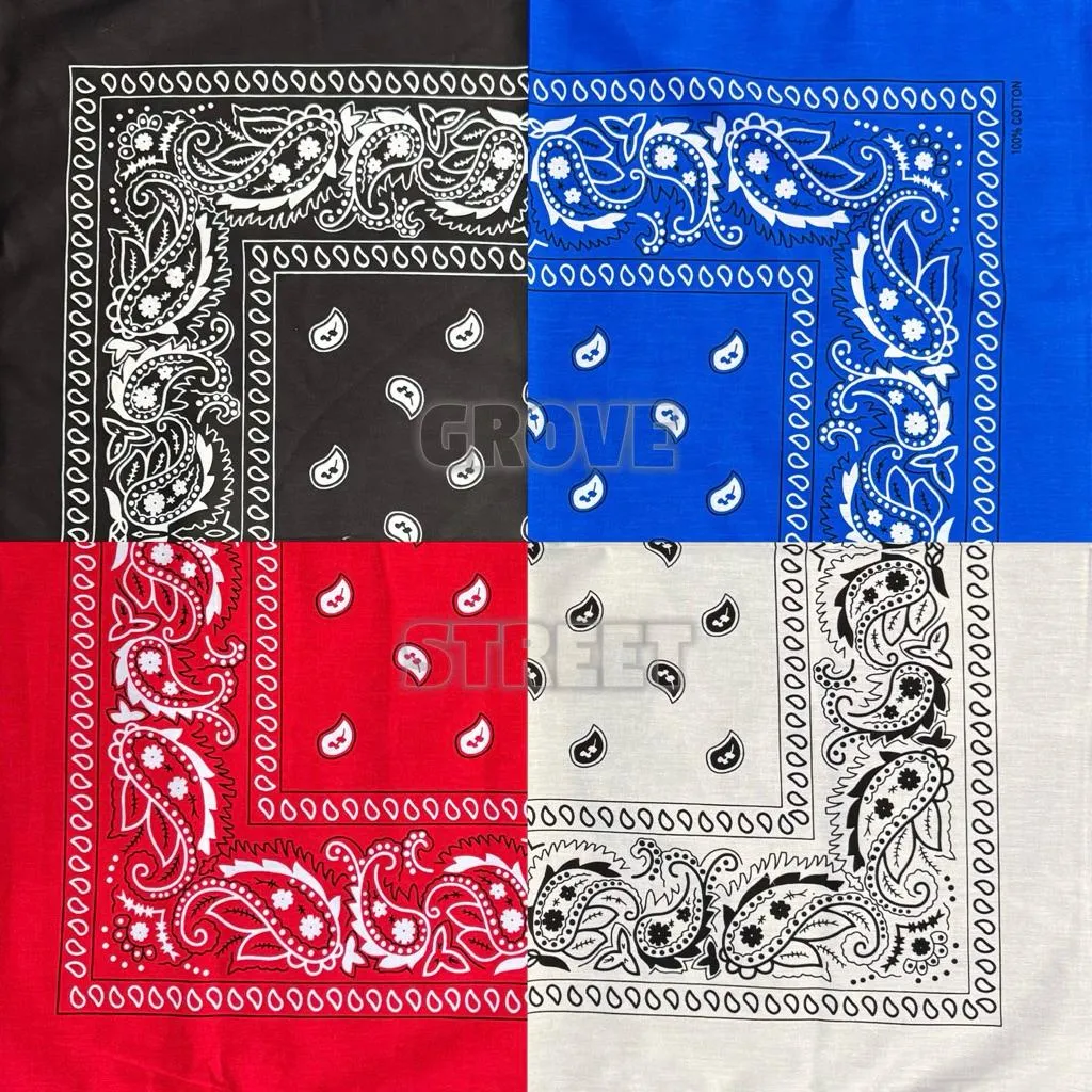 〔GroveStreet〕現貨 大款 方巾 Paisley bandana 西岸風格 佩斯利花紋 變形蟲 90s