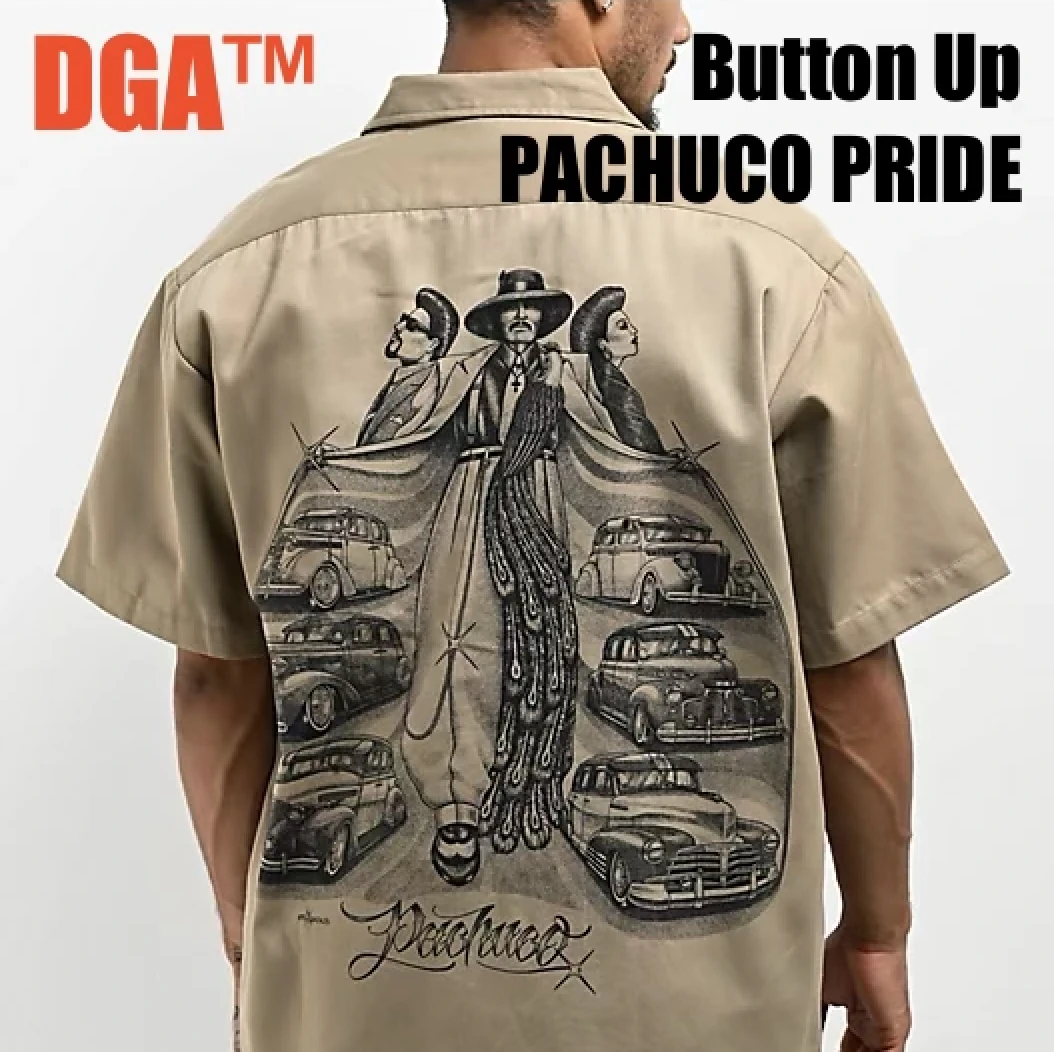 〔GroveStreet〕 現貨 DGA PACHUCO PRIDE 卡其 工裝襯衫 西岸風格 Chicano 短袖襯衫