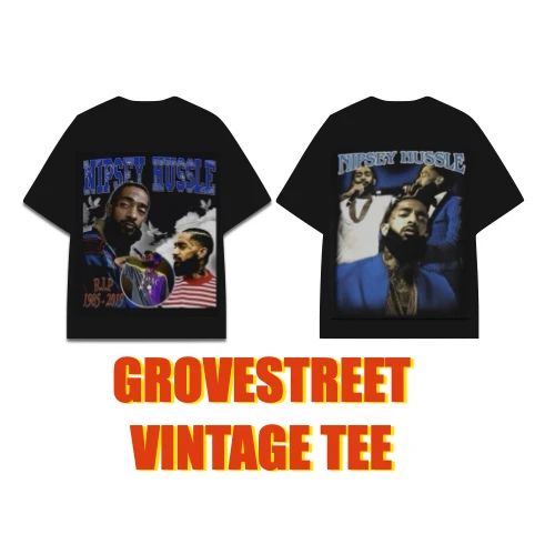 〔GroveStreet〕 Nipsey Hussle Vintage Tee 復古印花 美式街頭 短T 傳奇歌手 饒舌