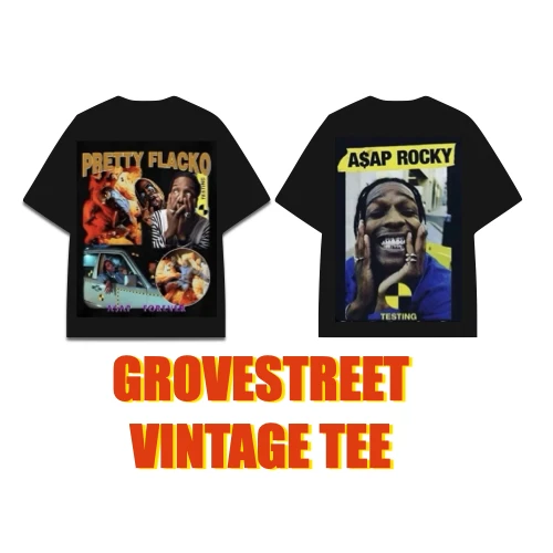 〔GroveStreet〕 A$AP ROCKY Vintage Tee 復古印花 美式街頭 短Tee 饒舌歌手