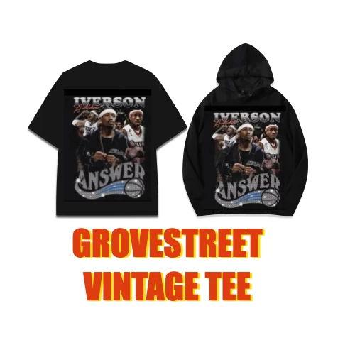 〔GroveStreet〕 Allen Iverson Vintage 艾佛森 復古印花 美式街頭 短T
