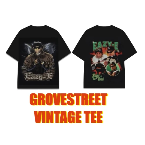 〔GroveStreet〕 Eazy-E Vintage Tee 復古印花 西岸饒舌 美式街頭 短T Compton