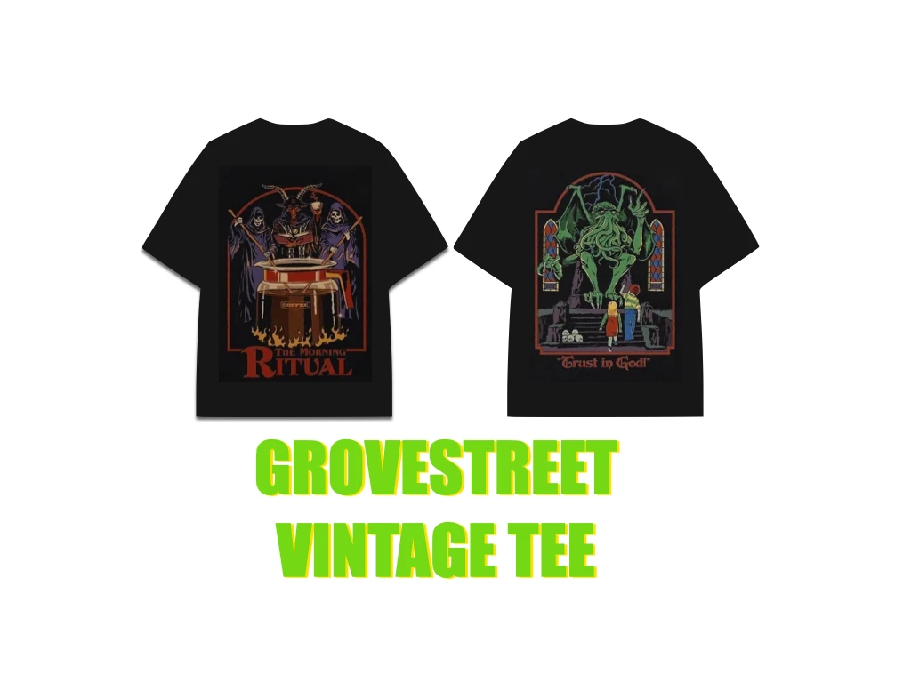 重磅小領口 Vintage Tee - 邪惡復古插畫Vintage Tee Devil