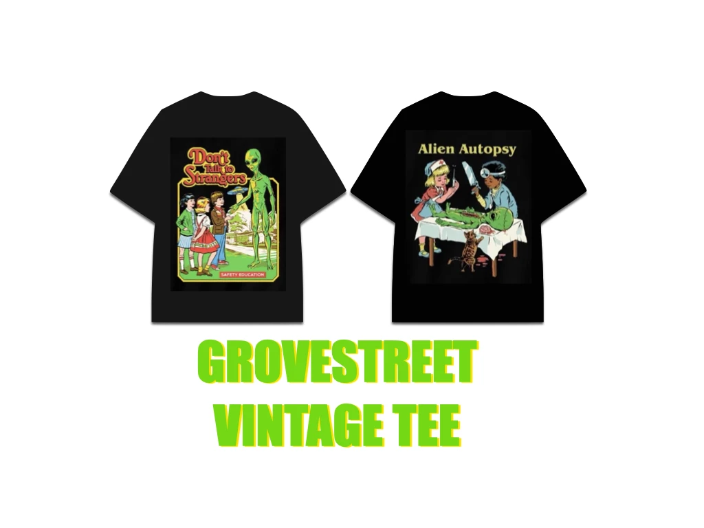 重磅小領口 vintage tee - 邪惡復古插畫 vintage Tee 街頭 嘻哈 復古