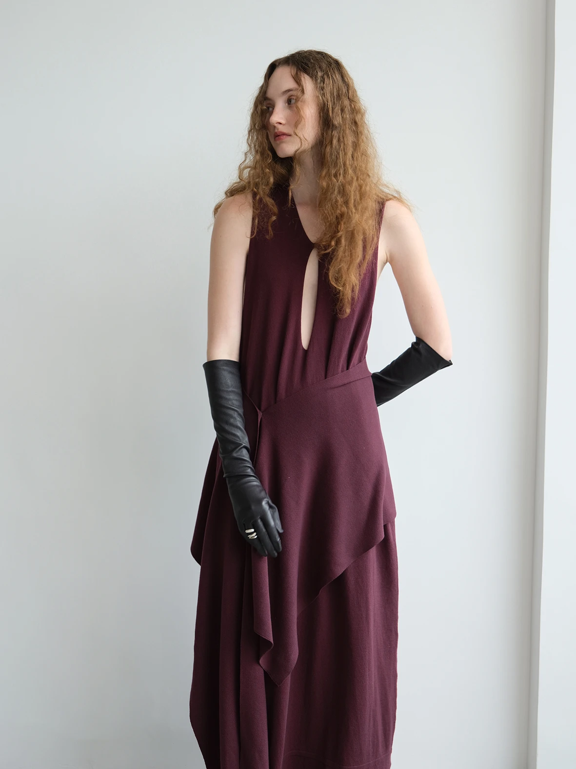 LoamBud Knit Dress in burgundy