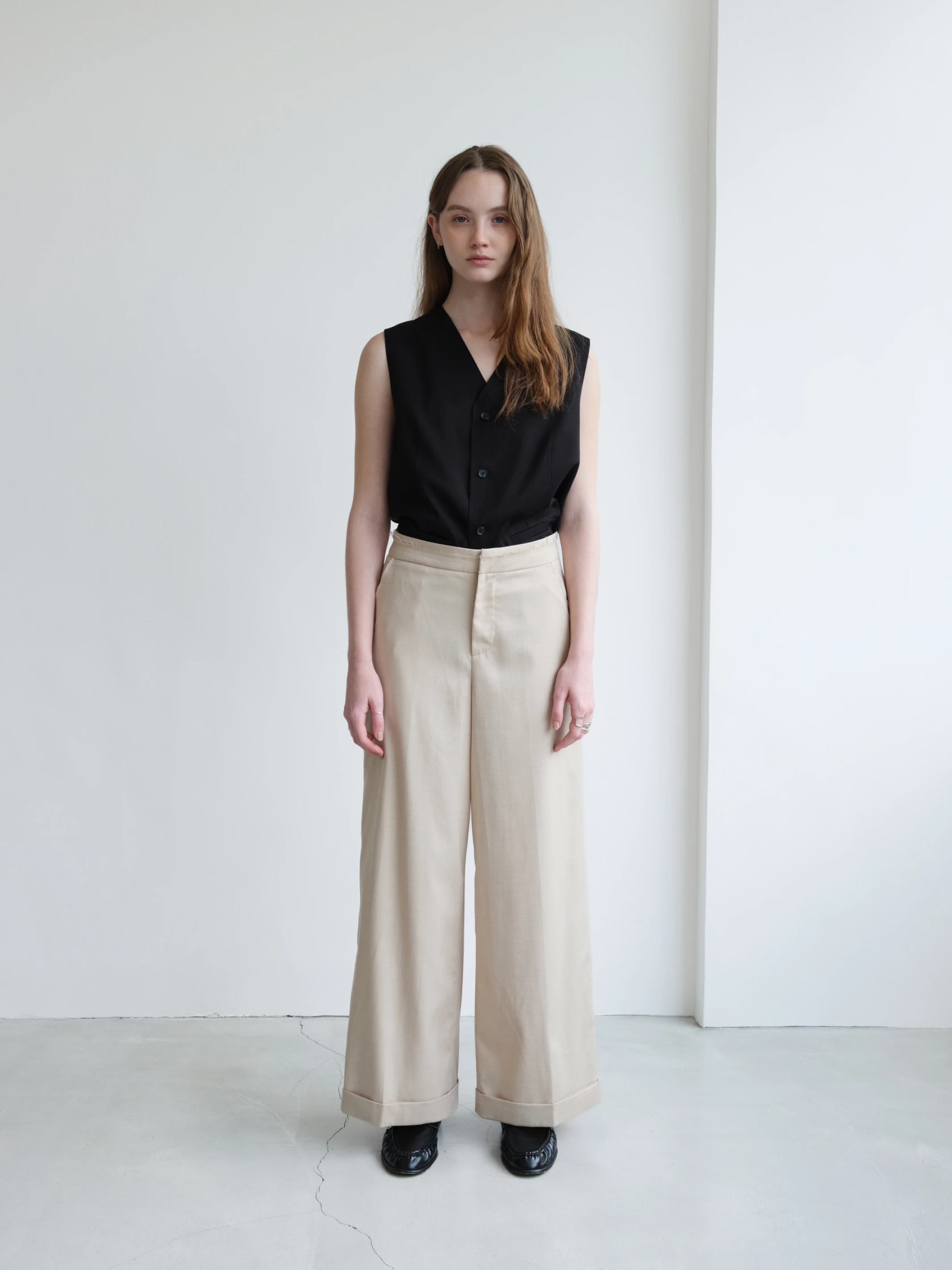LoamBud Classic Tailored Trousers in cream
